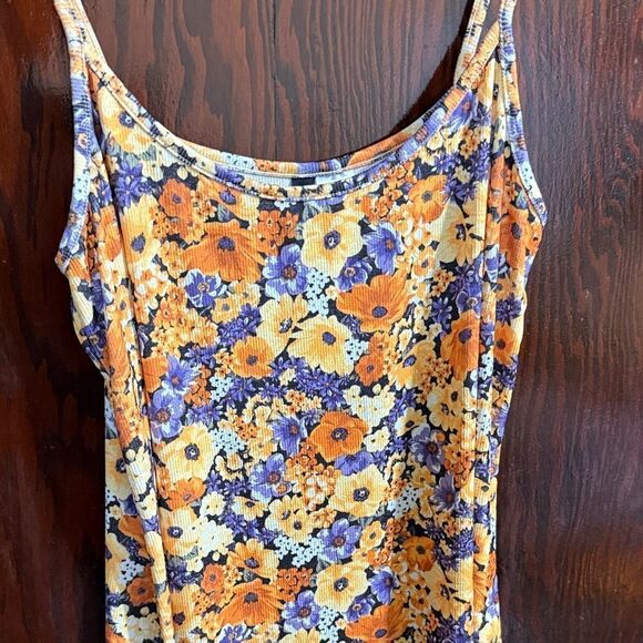 H&M Floral Midi Dress - Orange and Purple - Picture 2 of 4